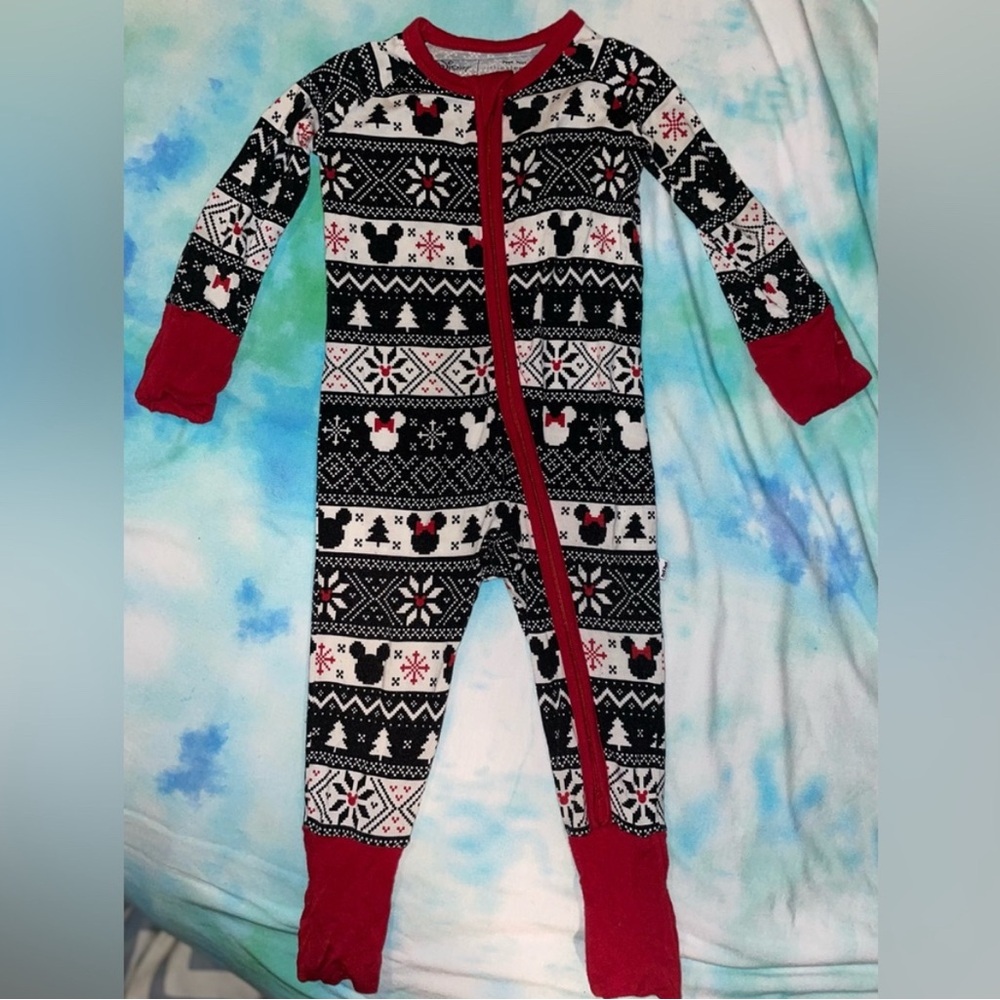 Little sleepie Mickey & Minne Mouse Fair Isle Zippy 3-6 Months